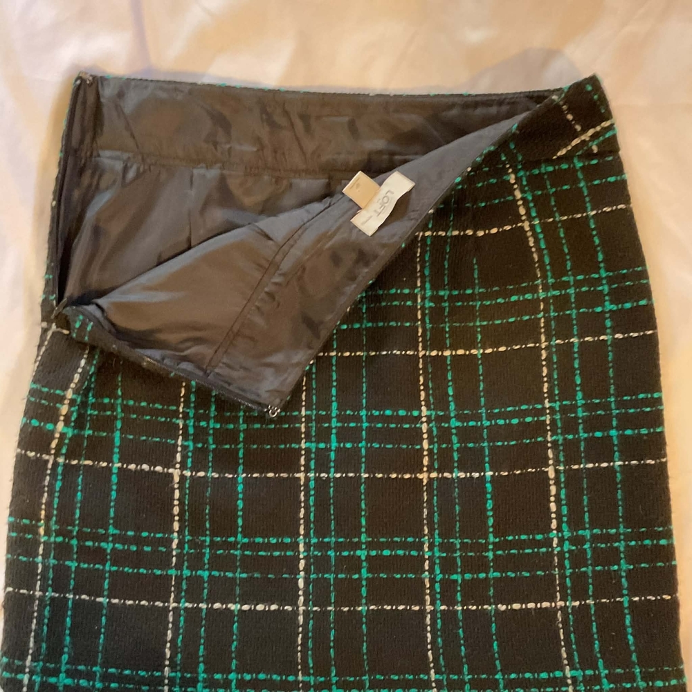 LOFT Green and Black Plaid Mini Skirt - Picture 5 of 8